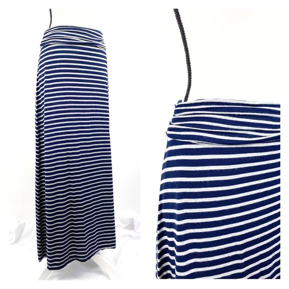 J. Crew Dresses & Skirts - J.CREW Striped Navy Maxi Skirt Size XS